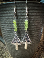 Peridot Mushroom Earrings