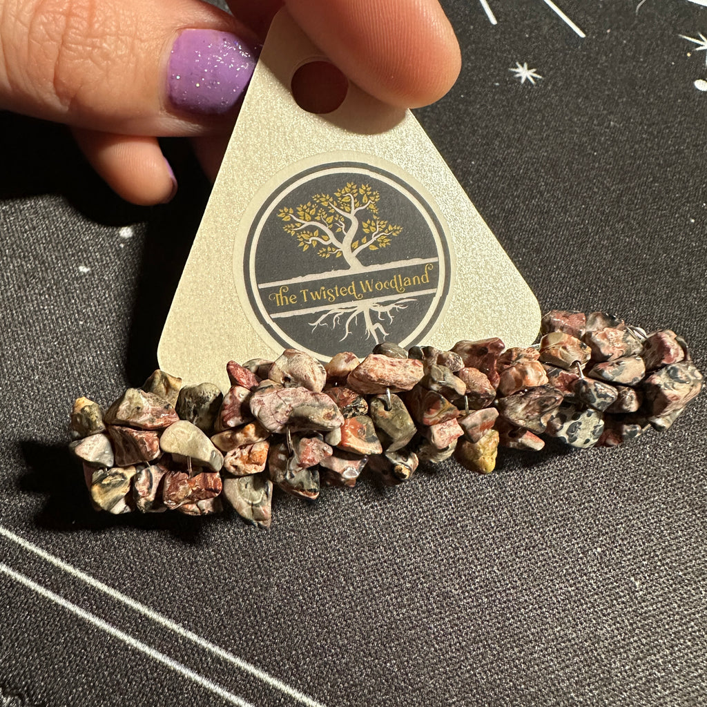 Leopard Skin Jasper Beaded Hair Barrette