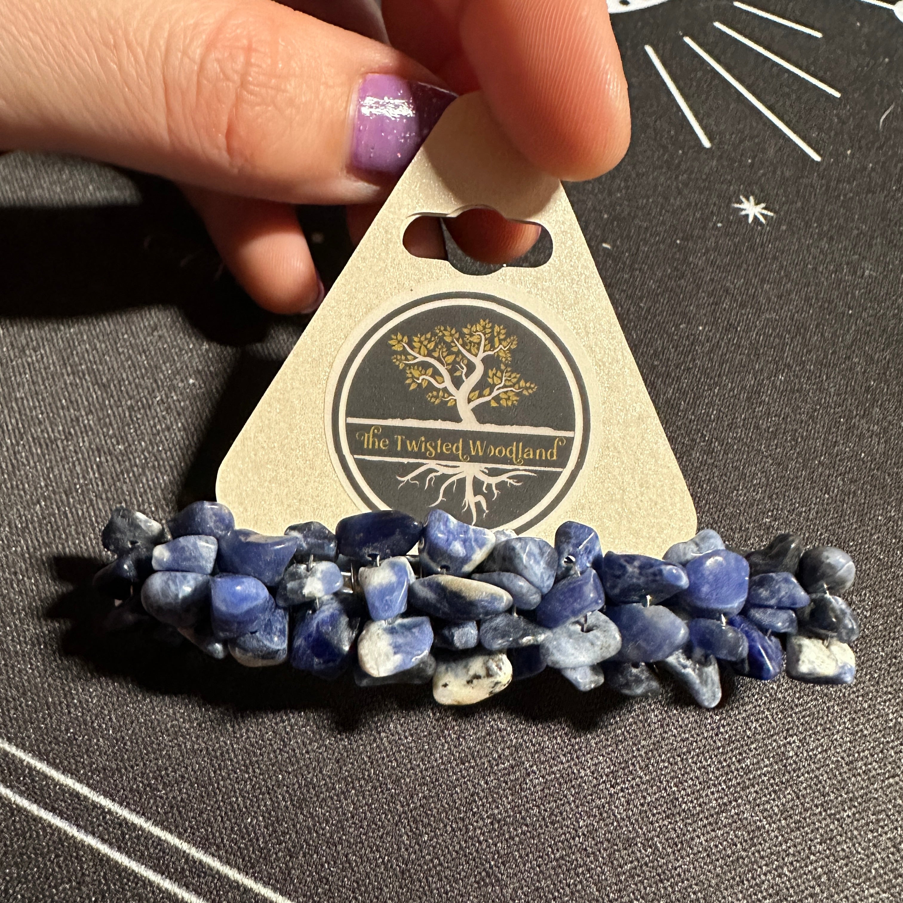 Sodalite Beaded Hair Barrette