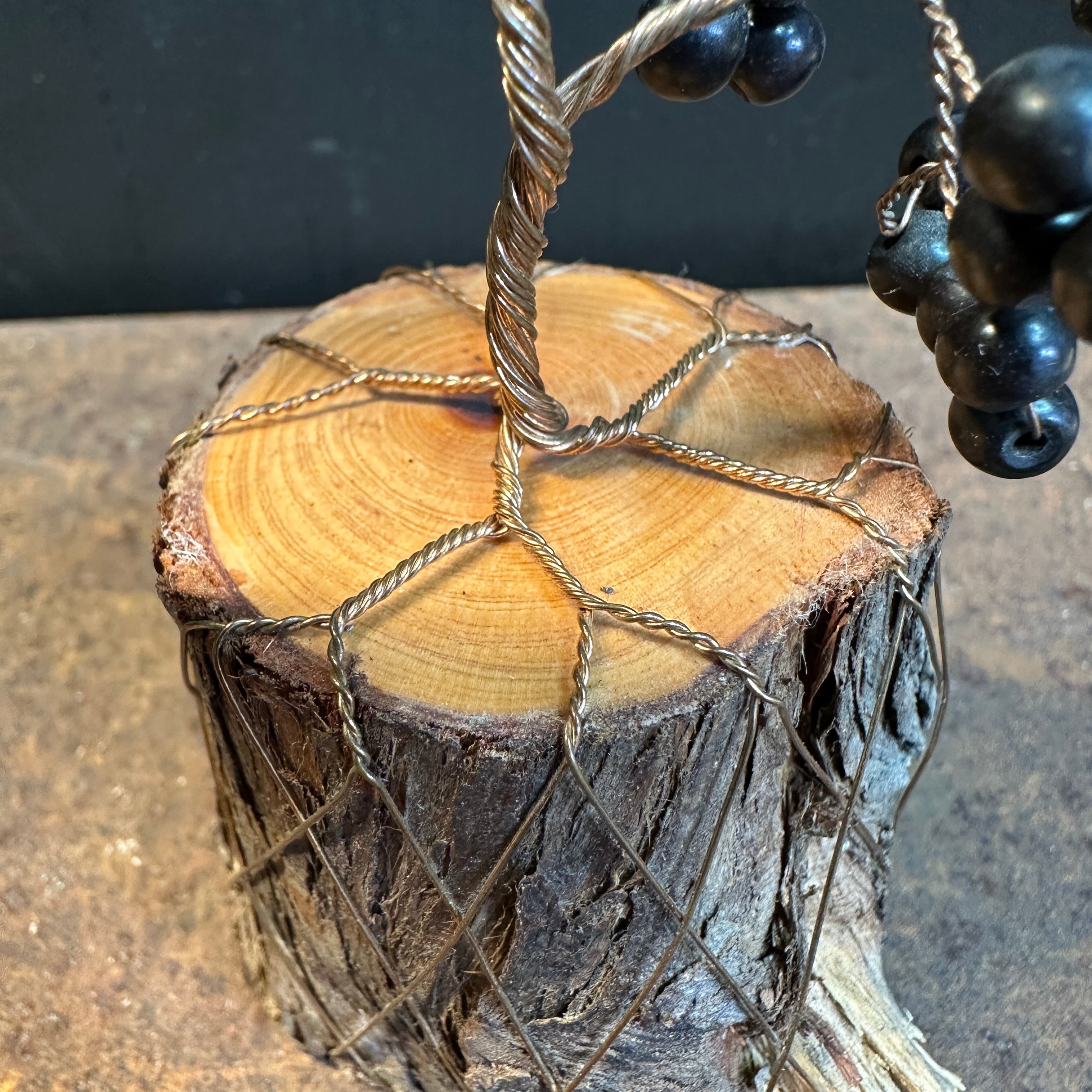 Black Onyx Wire Tree Sculpture