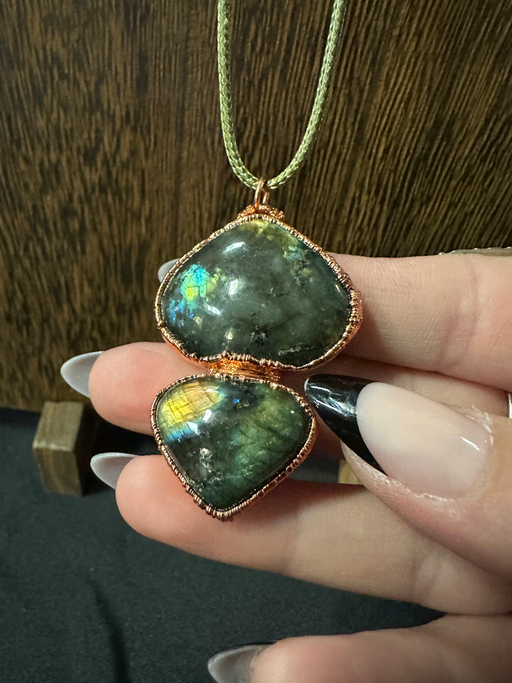 Double Labradorite Pendant Necklace