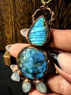 Labradorite and Moonstone Statement Pendant