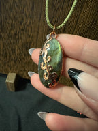 Labradorite Swirl Copper Electroform Pendant Necklace