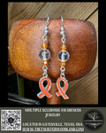 Orange MS Awareness Ribbon Earrings