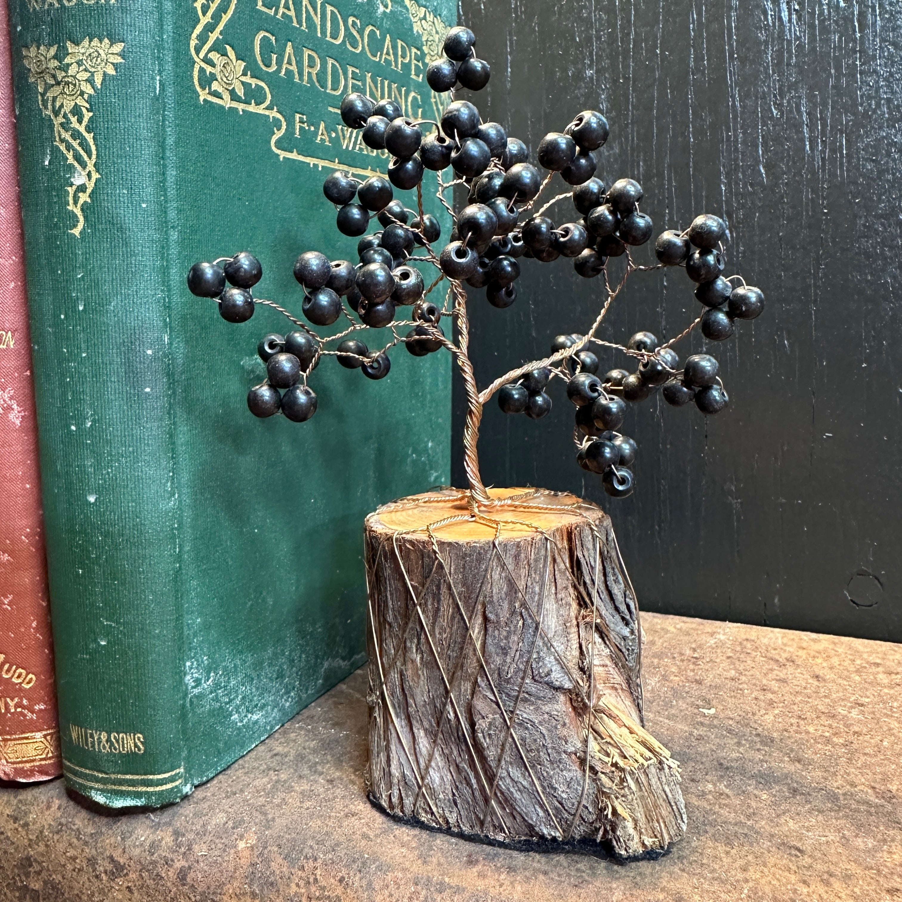 Black Onyx Wire Tree Sculpture