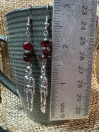 Garnet Skeleton Earrings