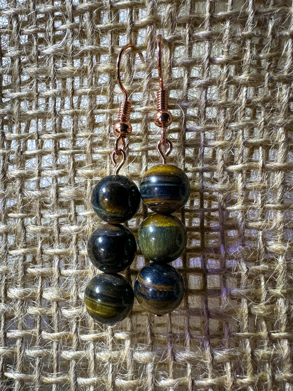 Blue Tiger Eye Earrings
