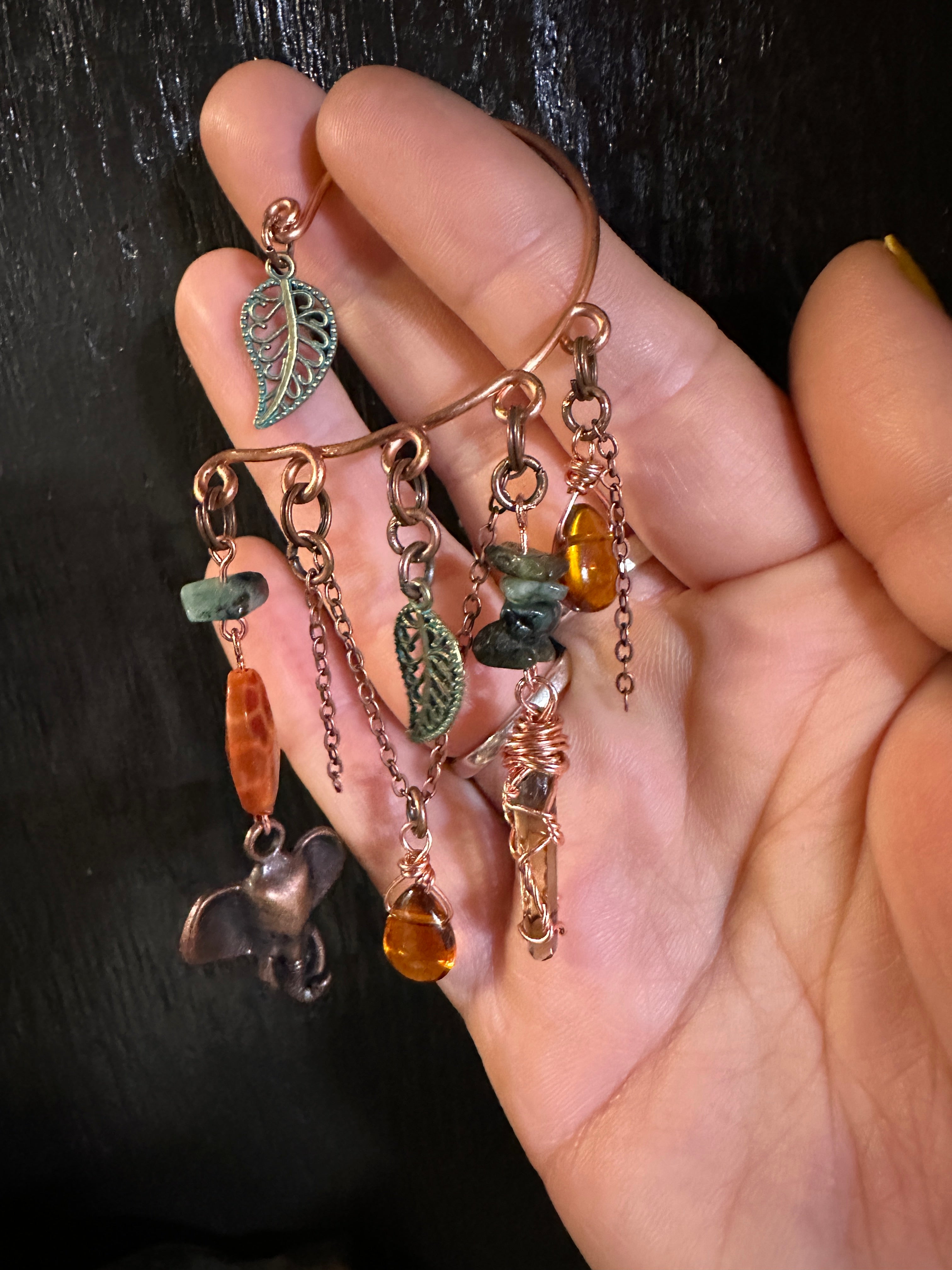 Fortitude - Elephant Emerald Copper Ear Cuff