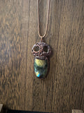 Labradorite Skull Pendant