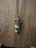 Labradorite Skull Pendant
