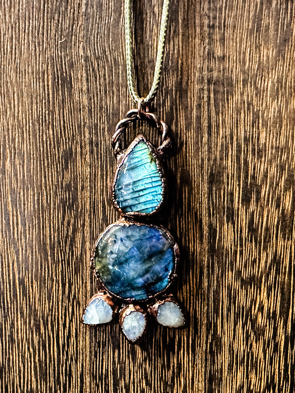 Labradorite and Moonstone Statement Pendant