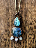 Labradorite and Moonstone Statement Pendant