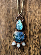 Labradorite and Moonstone Statement Pendant