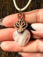 Lotus Crystal Heart Pendant