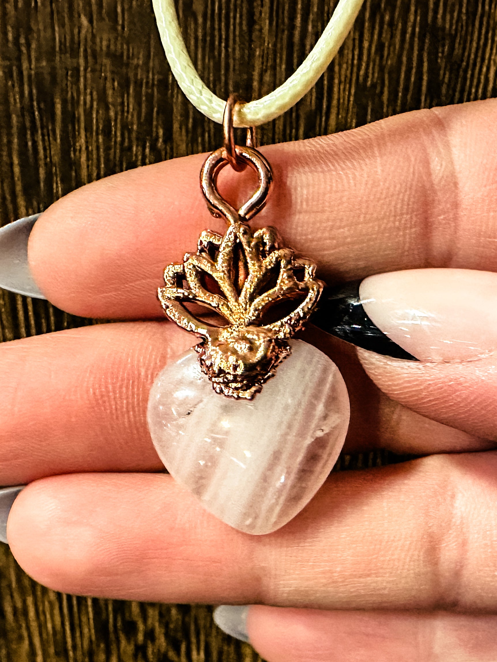 Lotus Crystal Heart Pendant