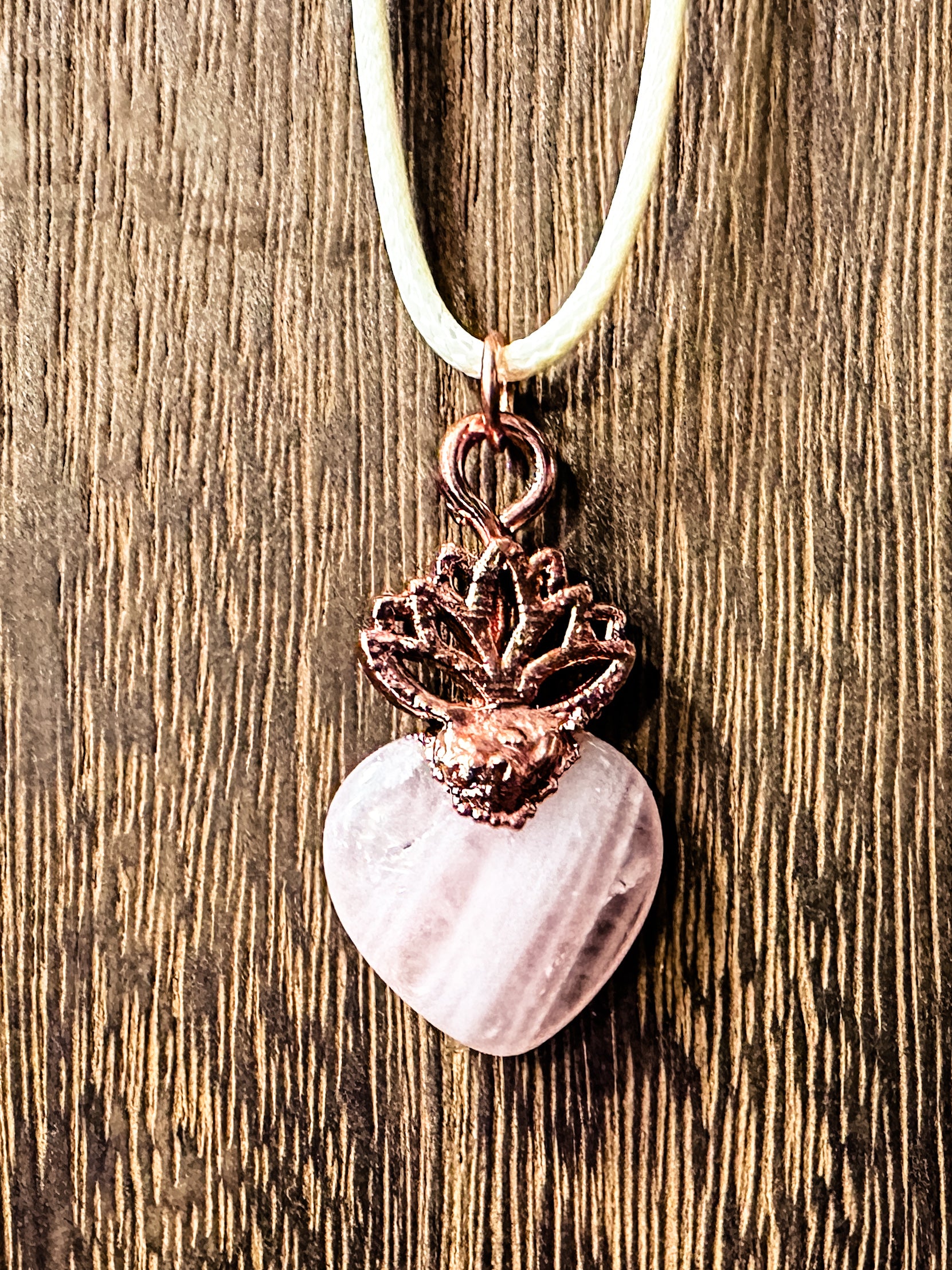 Lotus Crystal Heart Pendant