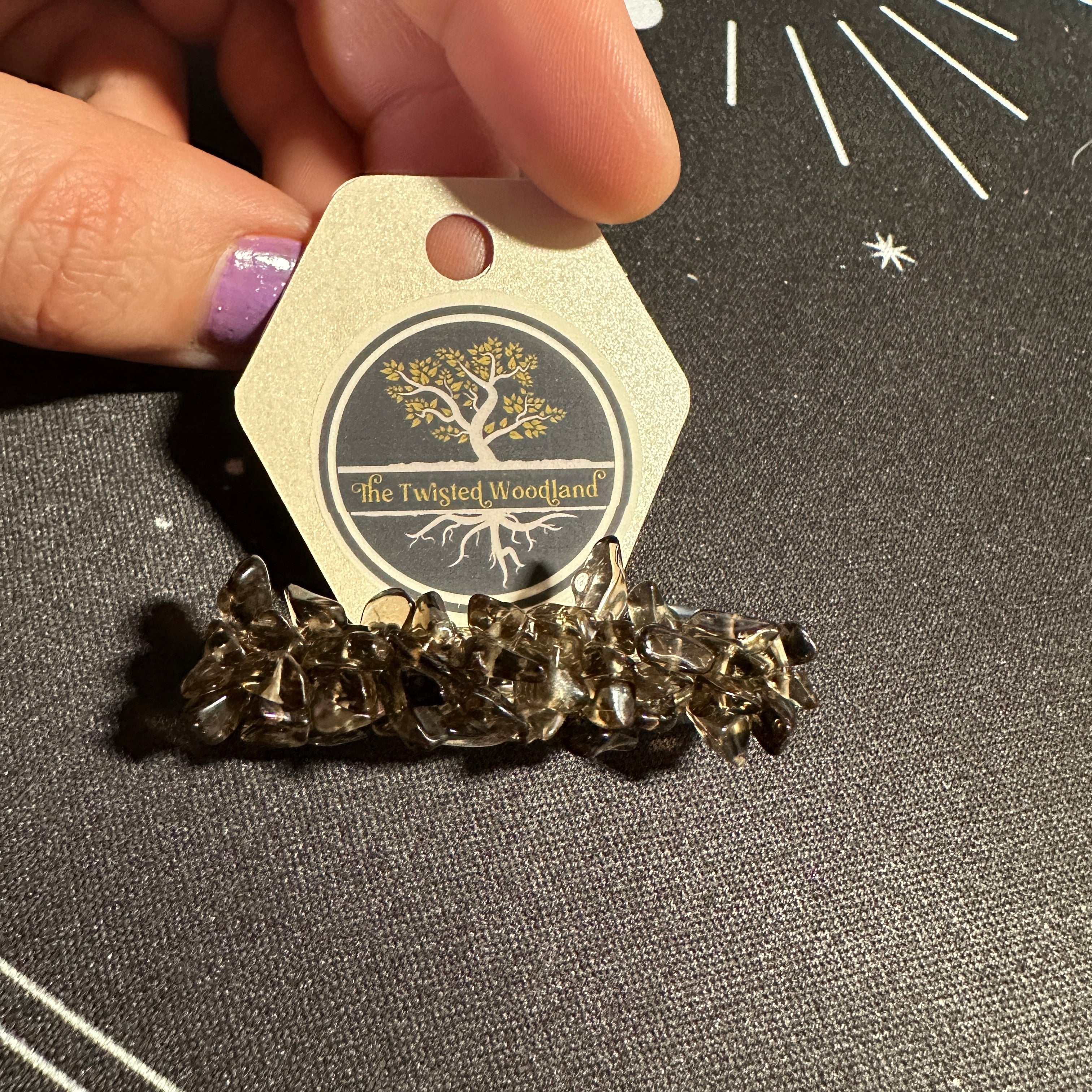 Smoky Quartz Beaded Hair Barrette