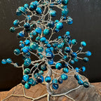 Blue Cats Eye Wire Tree Scuplture