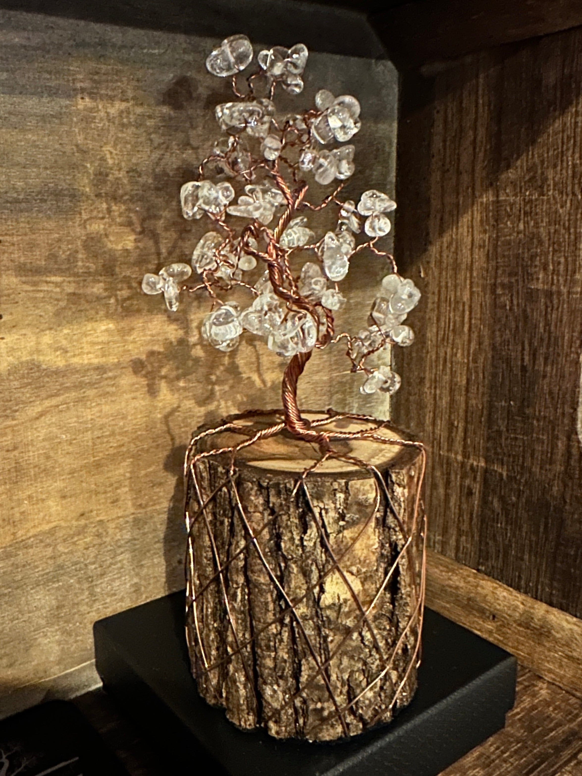 Clear Quartz Wire Tree Sculpture
