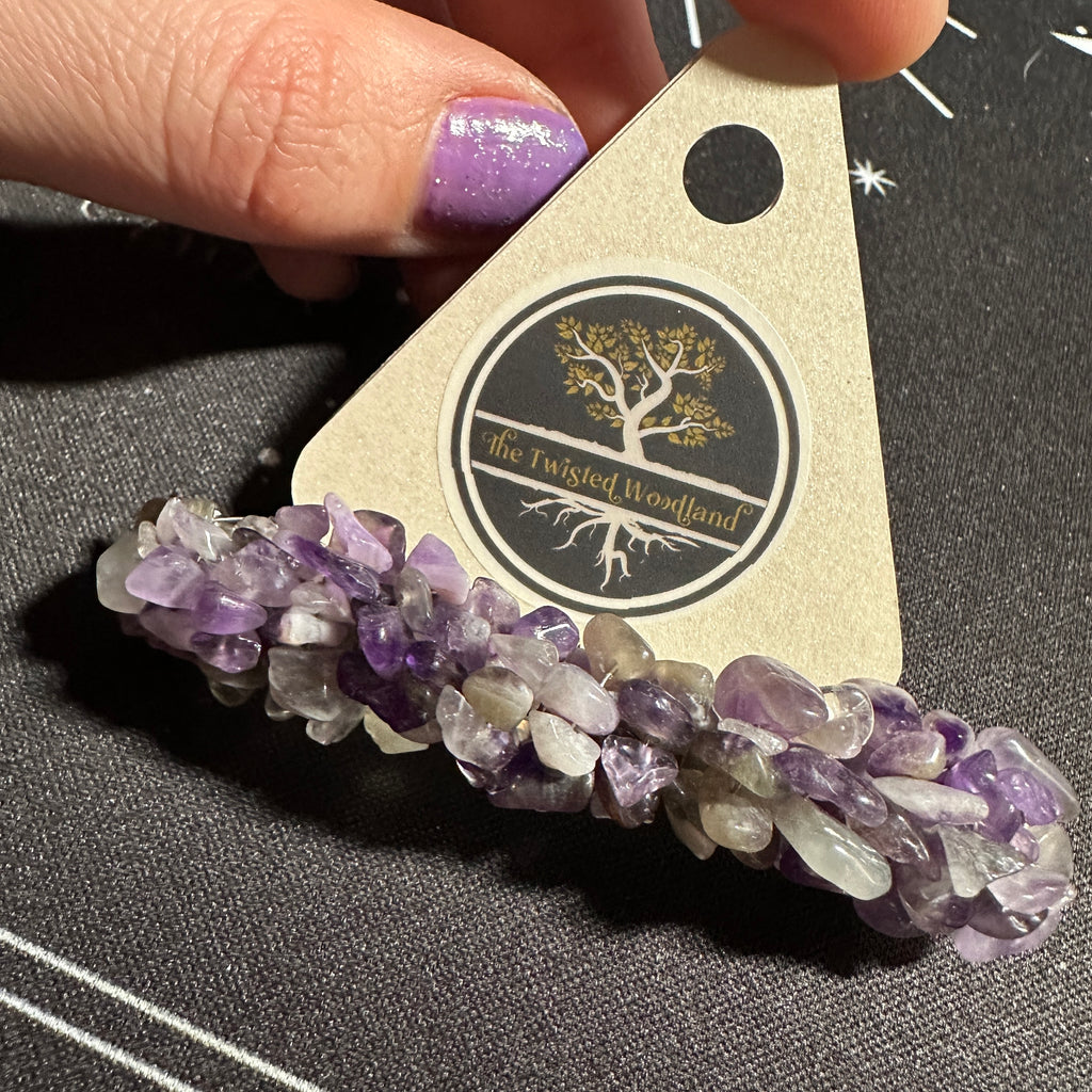 Amethyst Beaded Hair Barrette