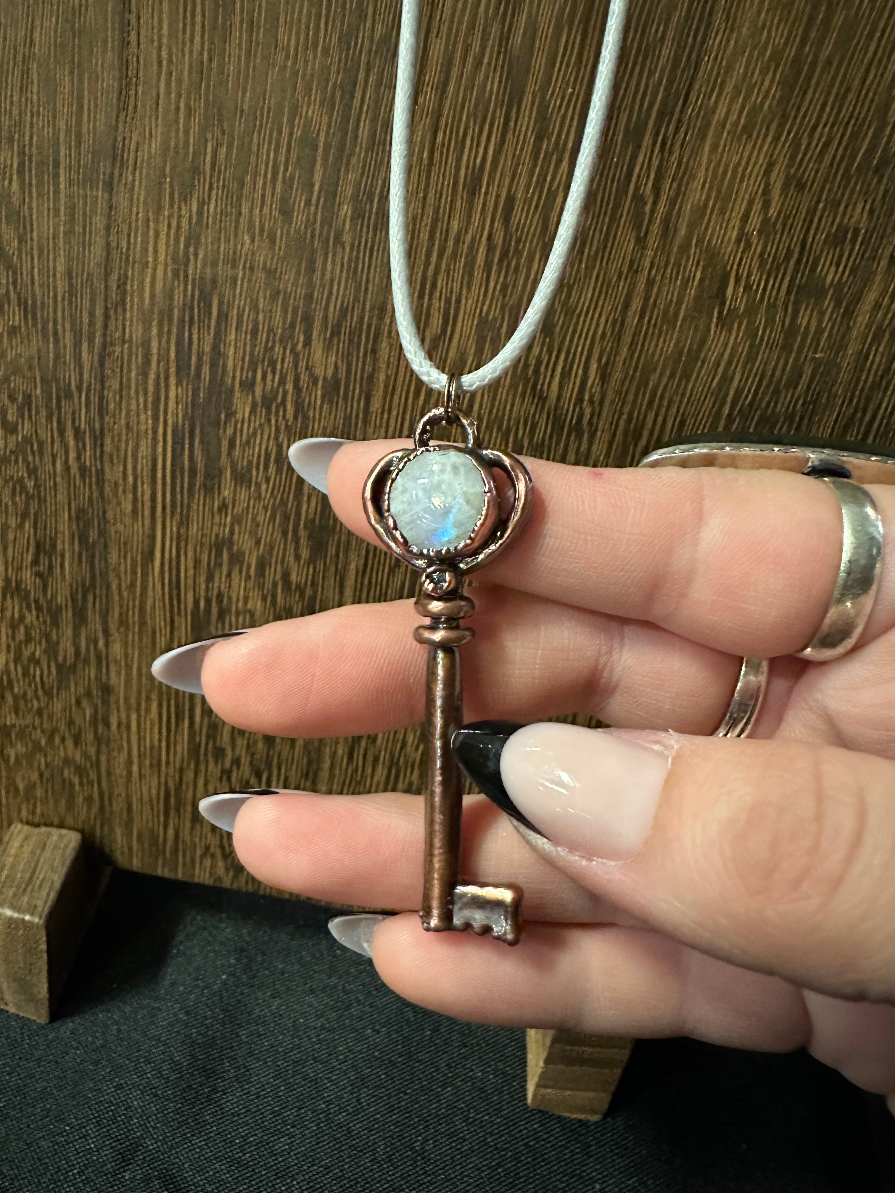 Moonstone Key Pendant