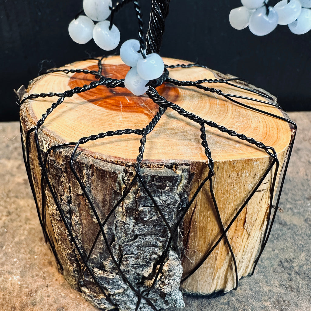 Blue Cat’s Eye Wire Tree Sculpture