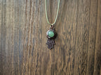 Copper Electroform Crystal Hamsa Pendant