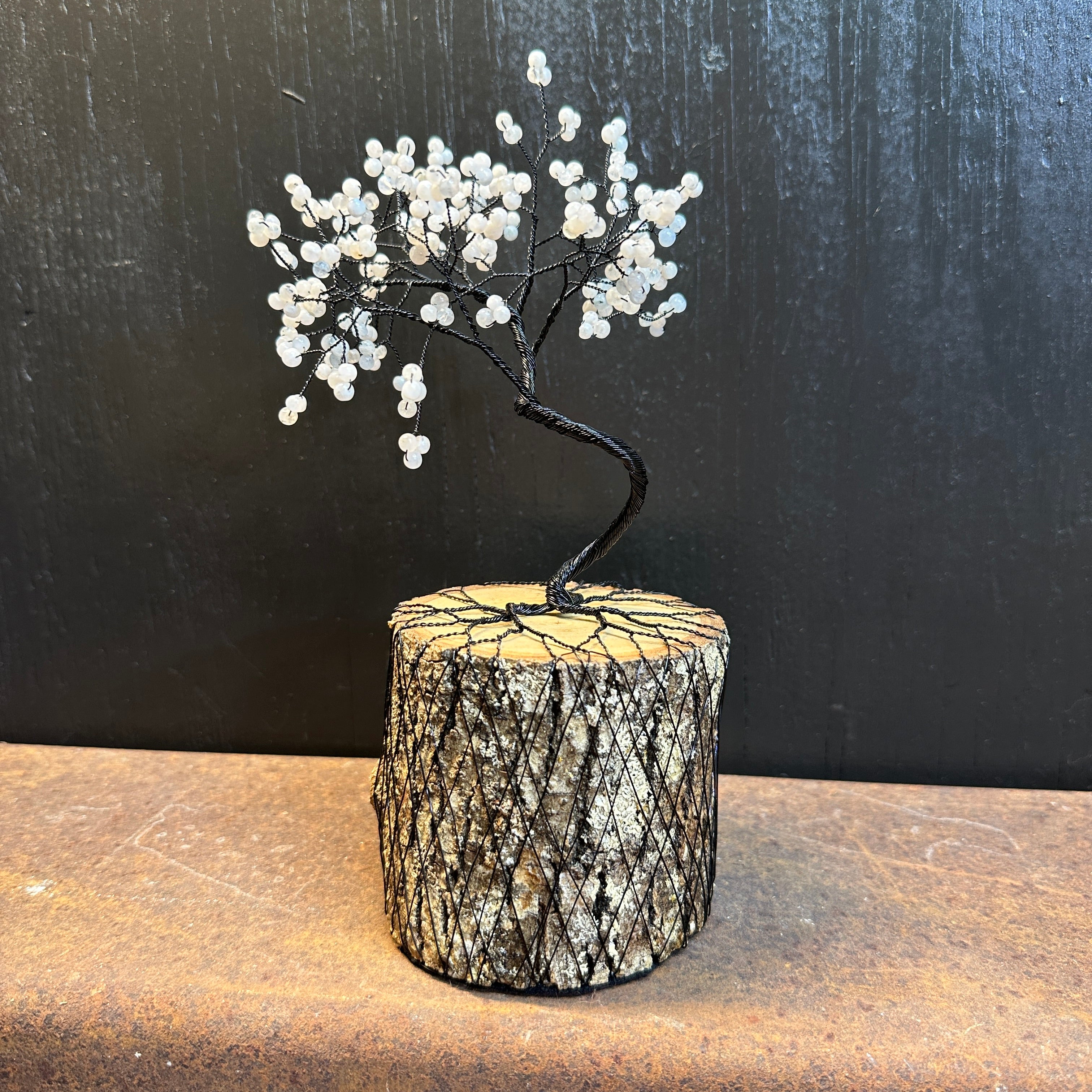 Rainbow Moonstone Wire Tree Sculpture
