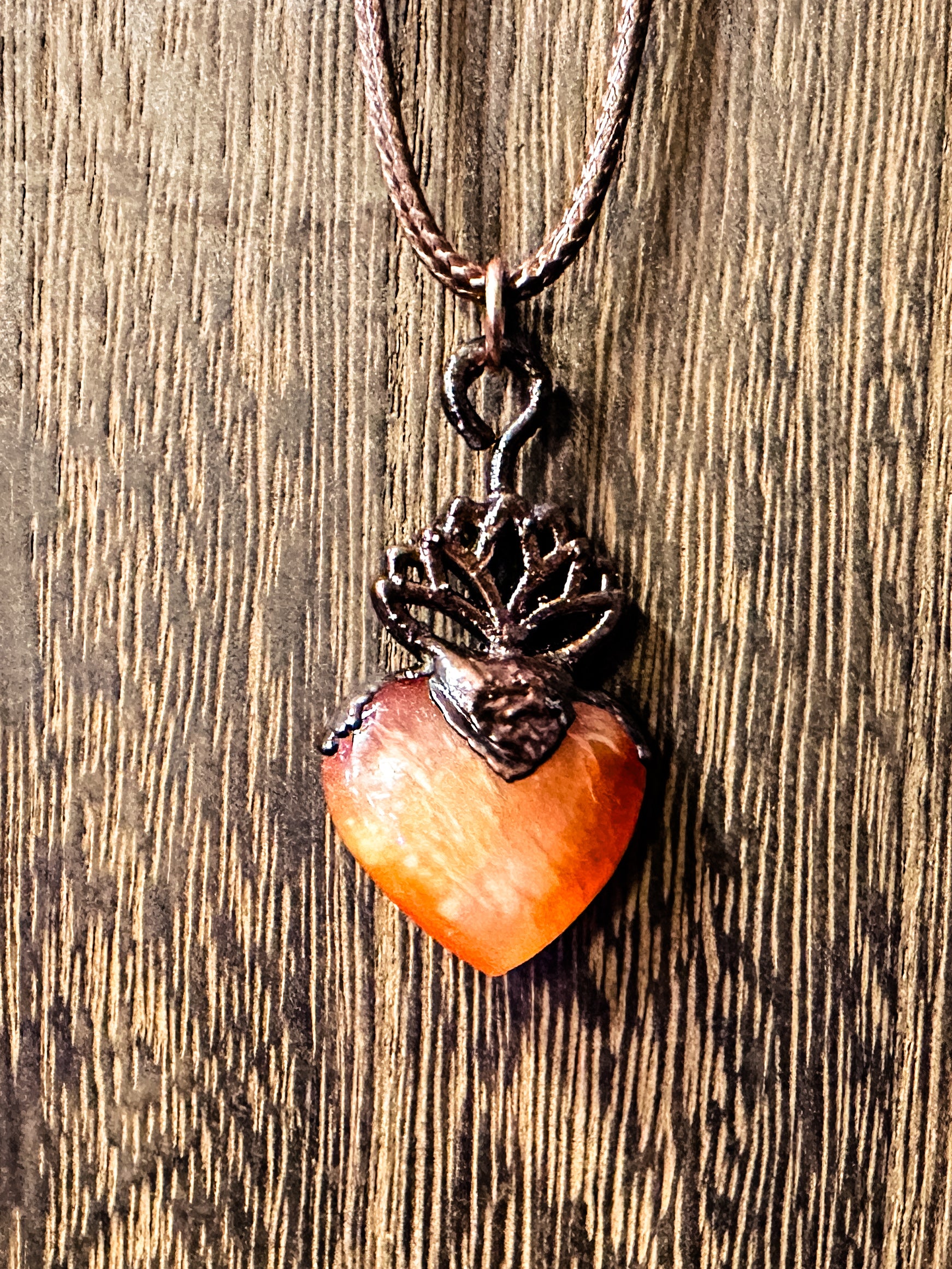 Lotus Crystal Heart Pendant