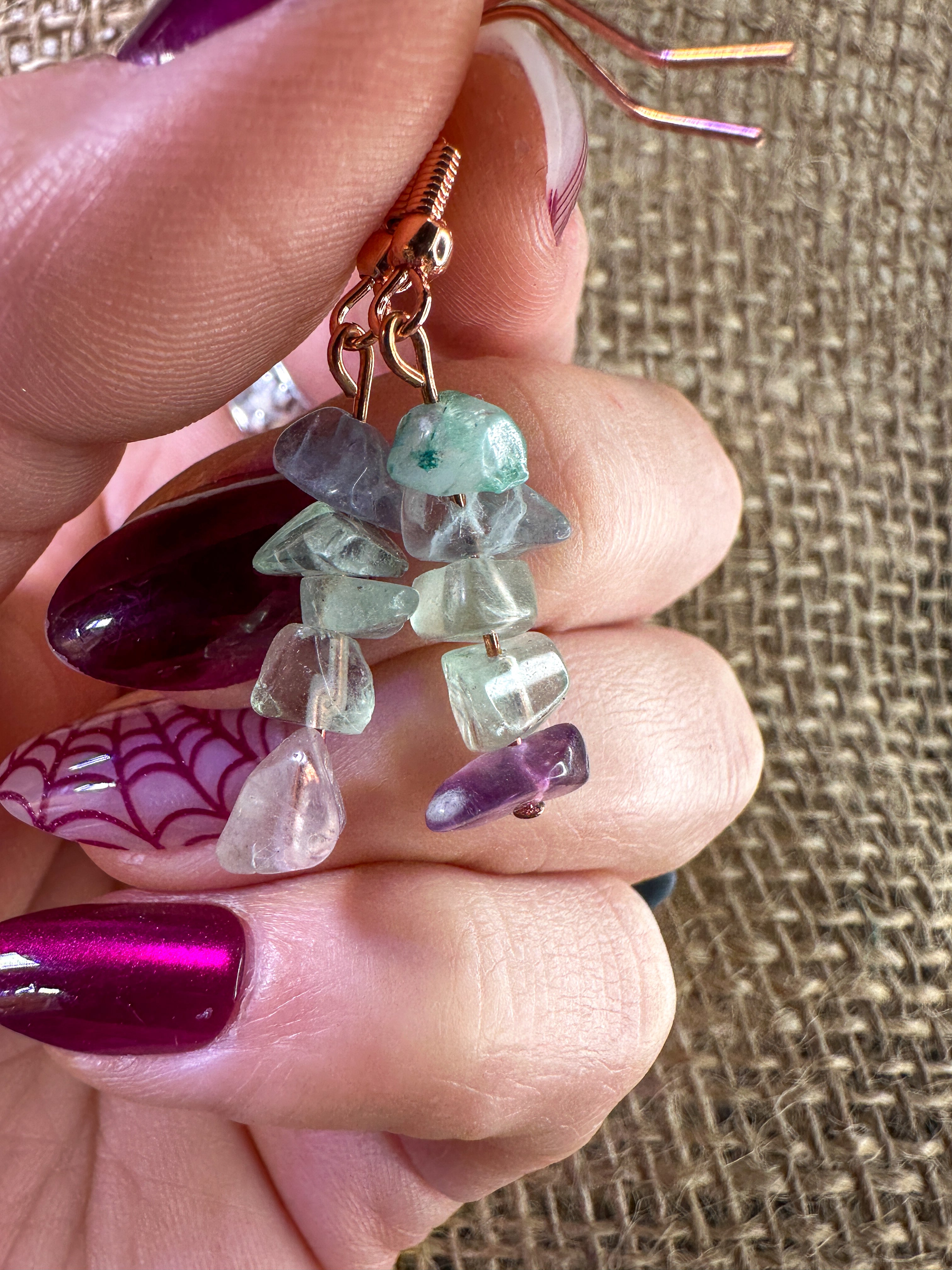 Fluorite Chip Earrings