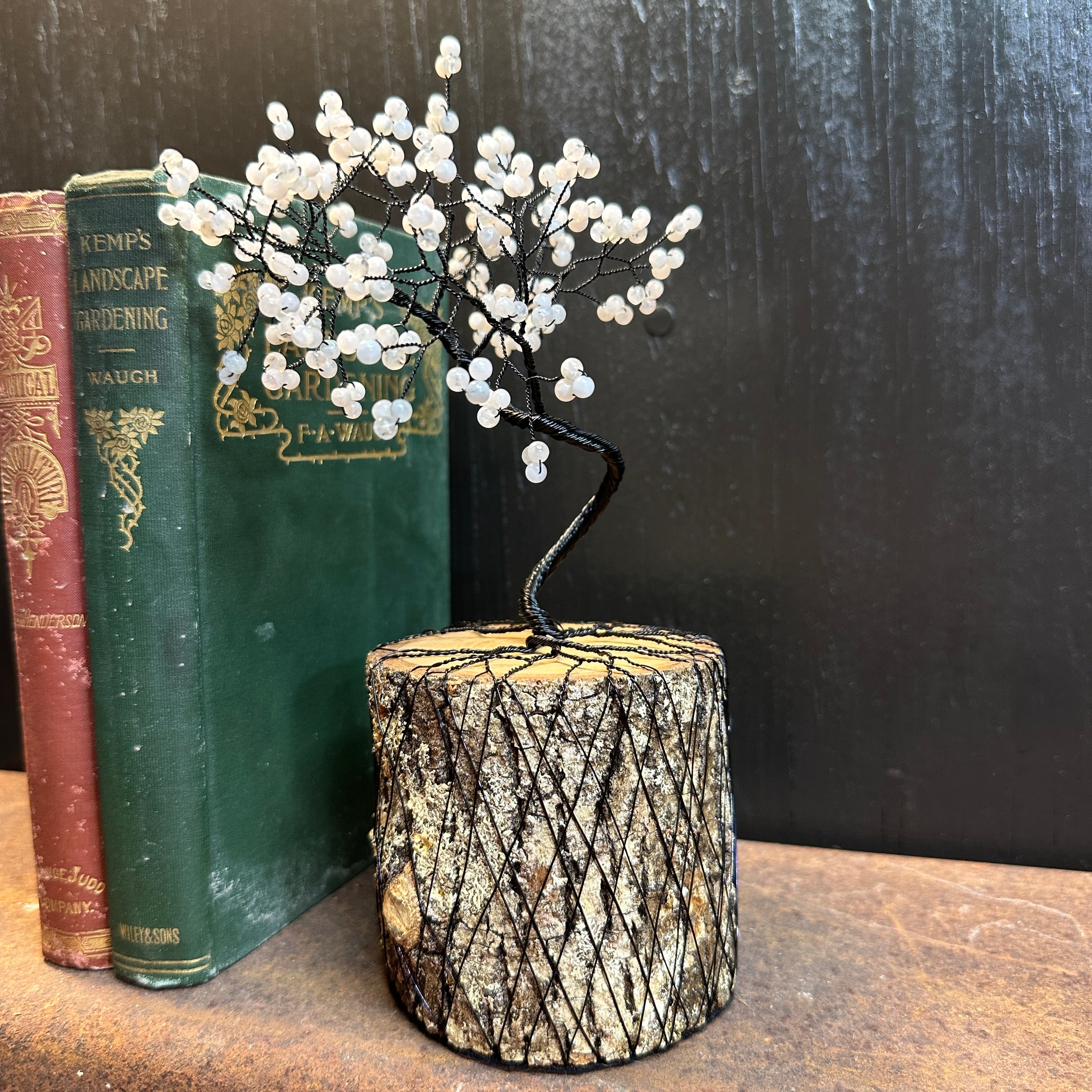 Rainbow Moonstone Wire Tree Sculpture