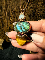 Labradorite and Tiger Eye Statement Pendant