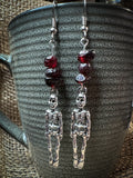 Garnet Skeleton Earrings