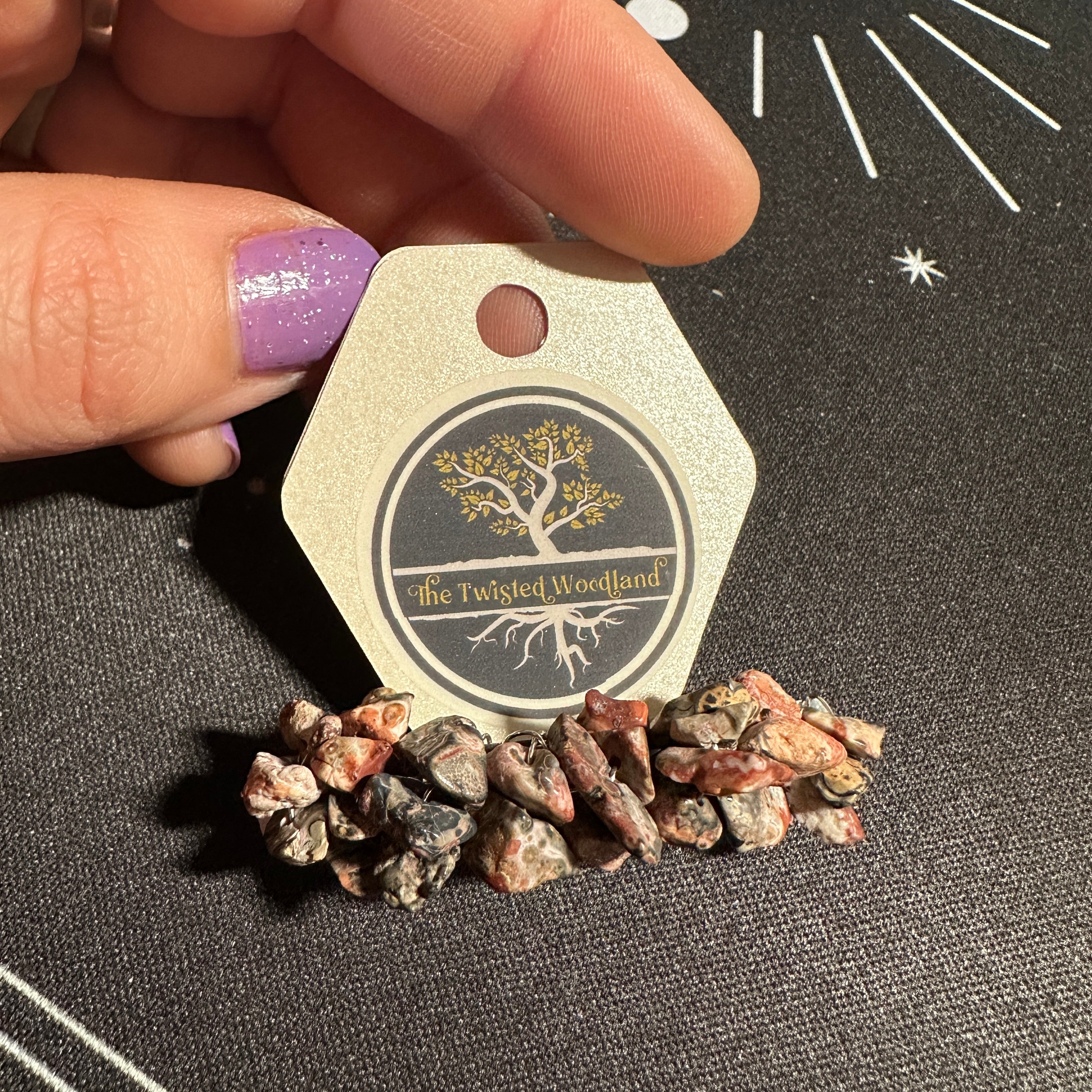 Leopard Skin Jasper Beaded Hair Barrette