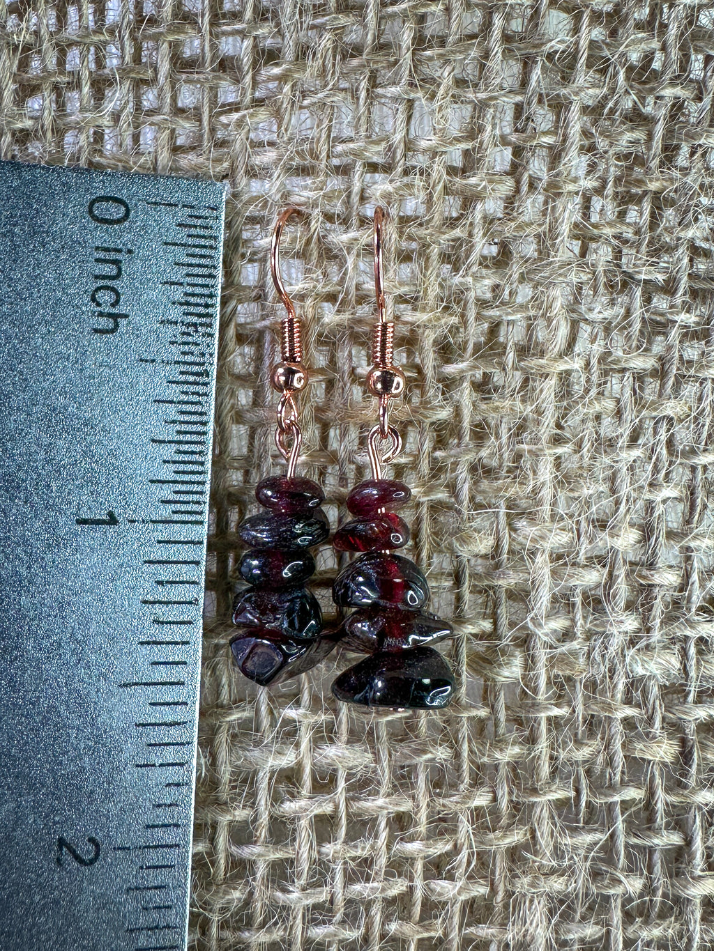 Garnet Chip Earrings