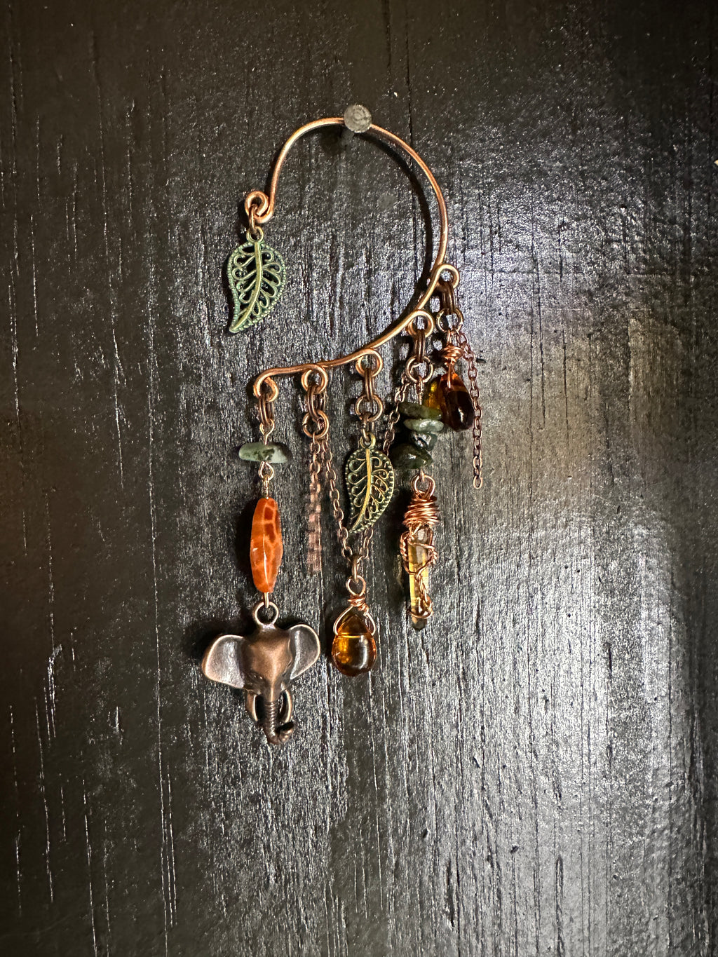 Fortitude - Elephant Emerald Copper Ear Cuff