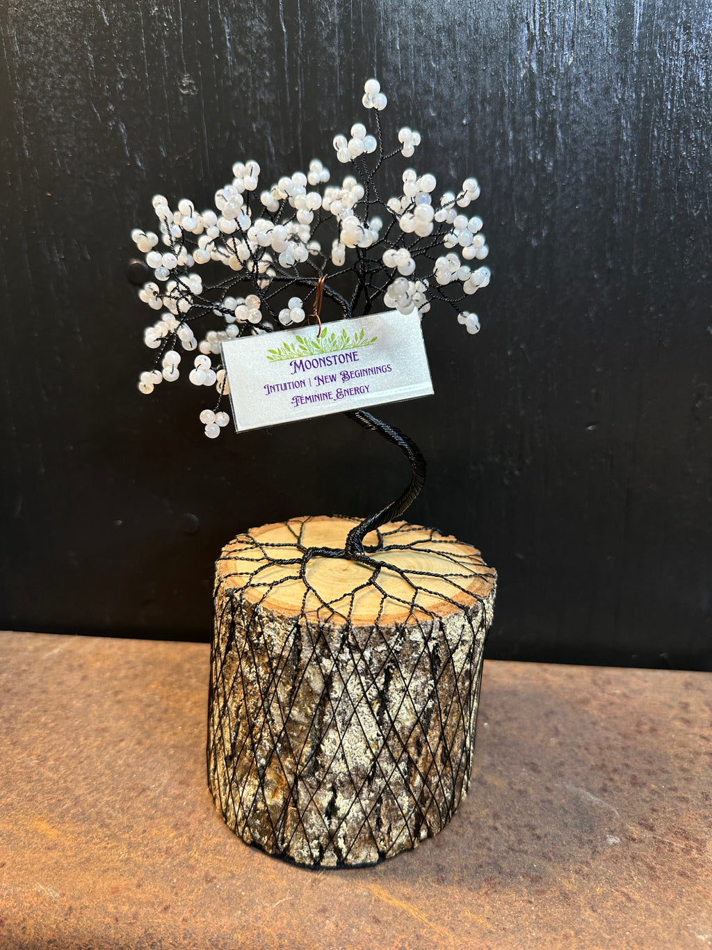 Rainbow Moonstone Wire Tree Sculpture