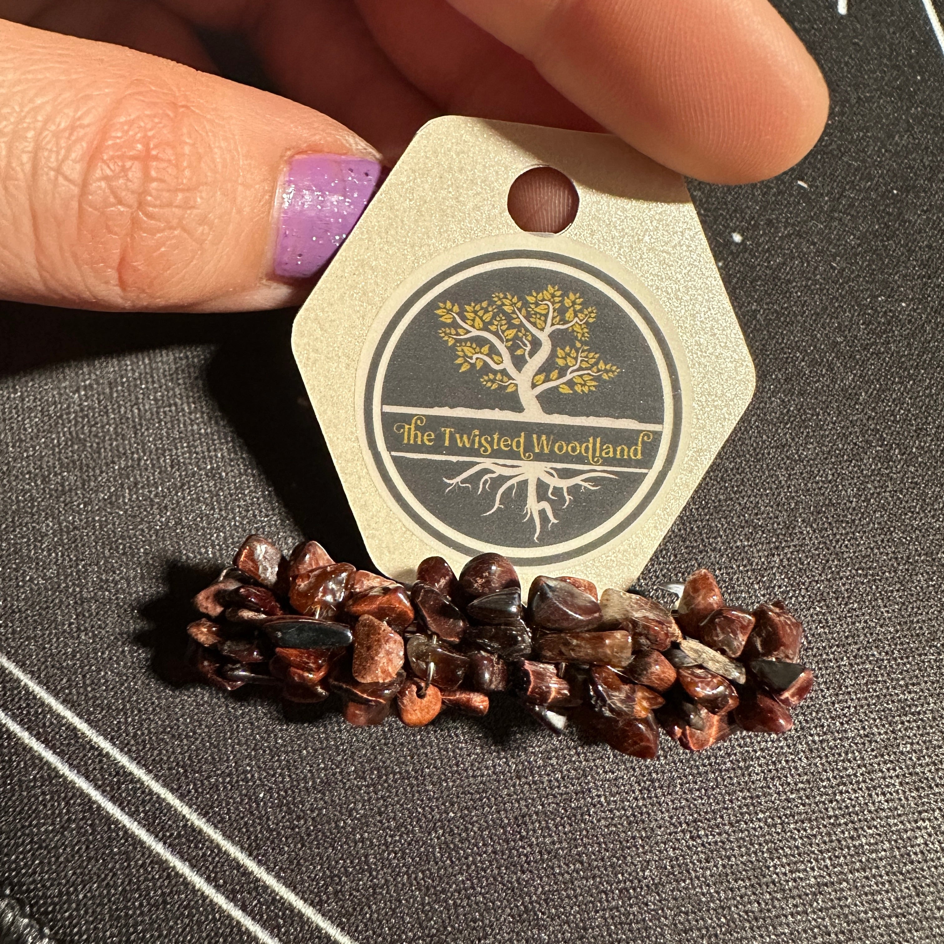 Red Tiger Eye Beaded Hair Barrette