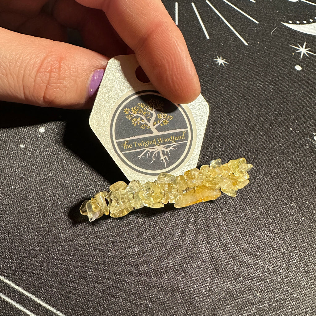 Yellow Citrine Beaded Hair Barrette