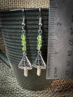 Peridot Mushroom Earrings