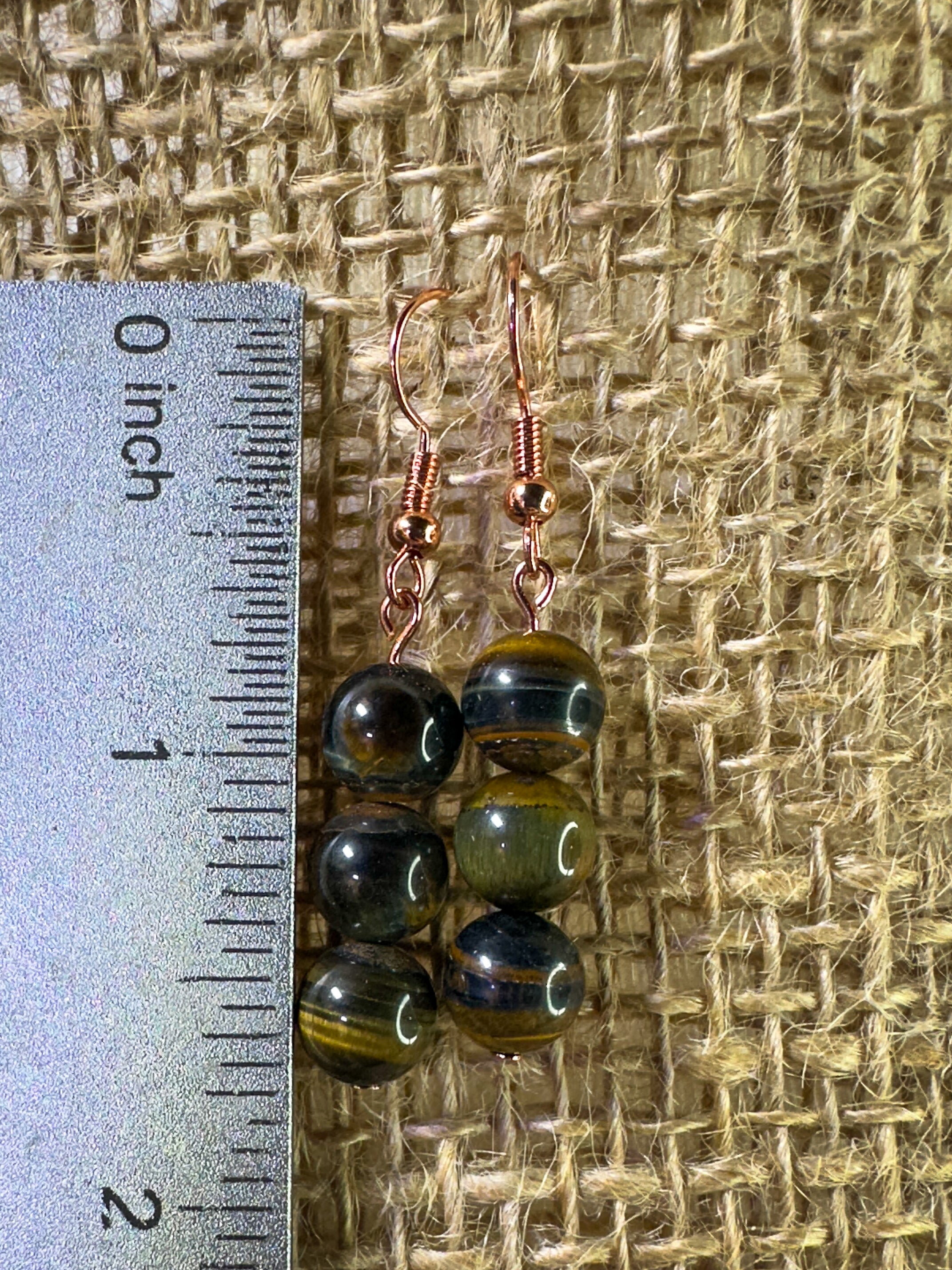 Blue Tiger Eye Earrings