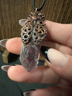 Steampunk Beetle Amethyst Necklace