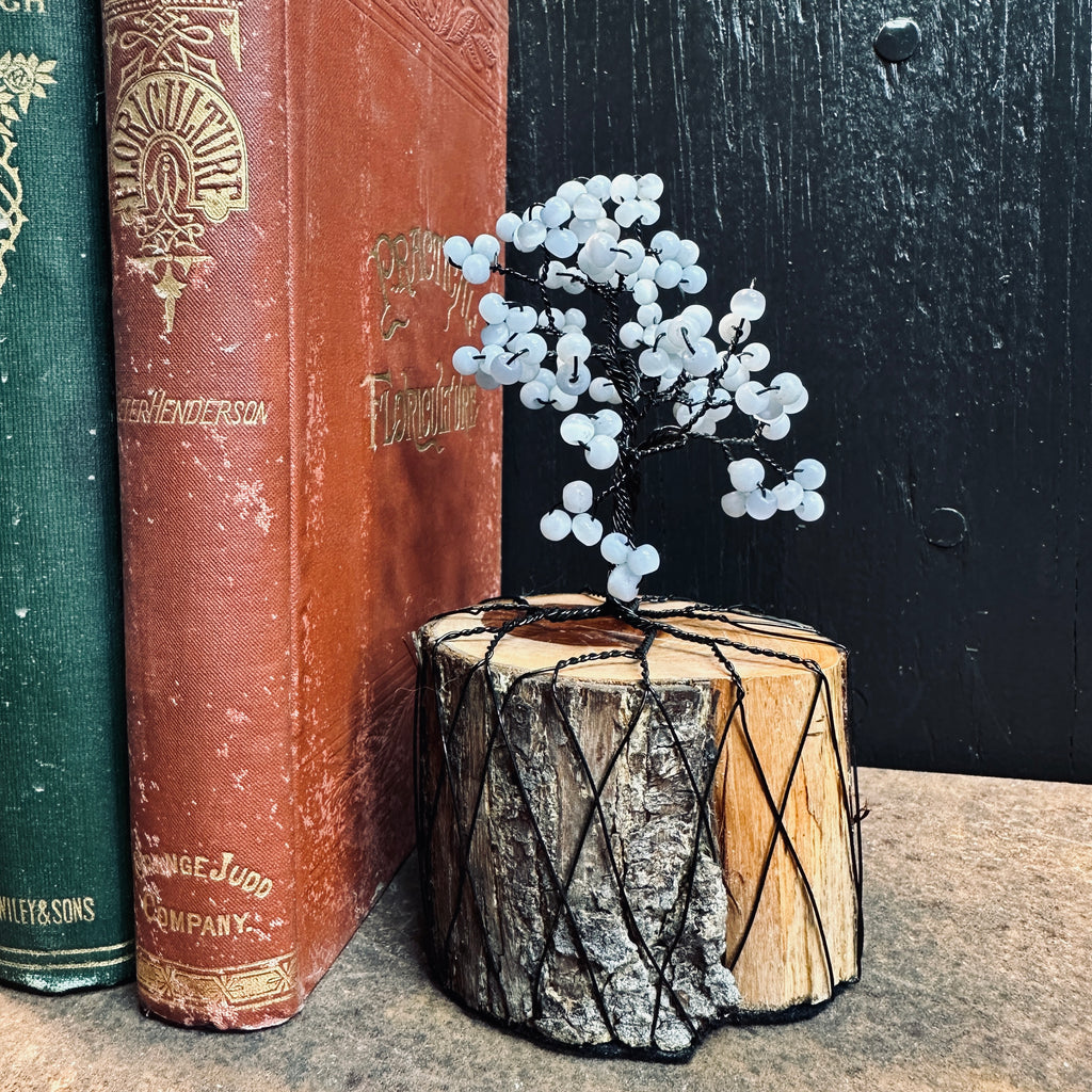 Blue Cat’s Eye Wire Tree Sculpture