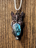 Steampunk Labradorite Butterfly Statement Pendant