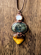 Labradorite and Tiger Eye Statement Pendant