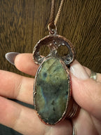 Labradorite Skull Pendant