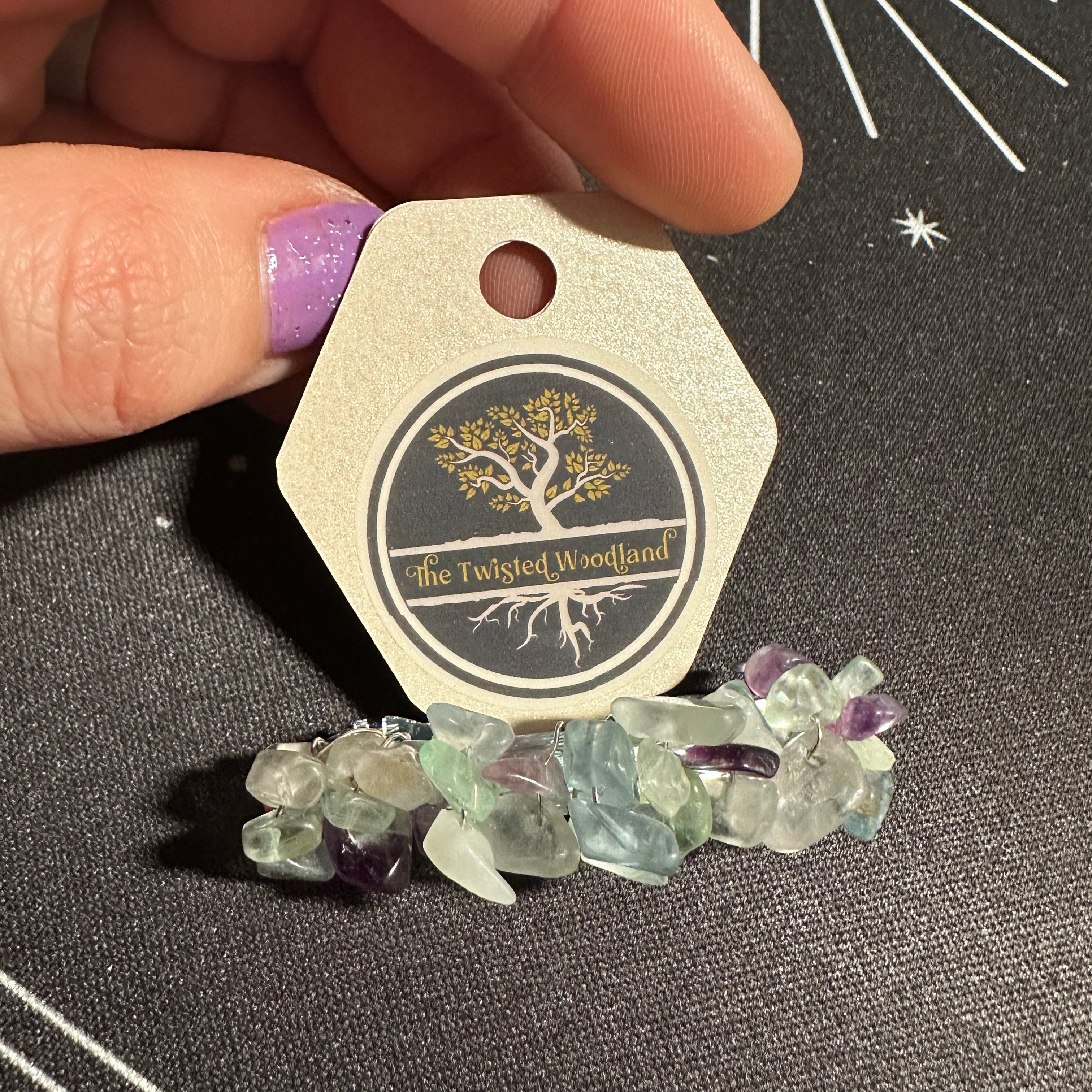 Rainbow Fluorite Beaded Hair Barrette