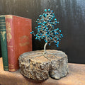 Blue Cats Eye Wire Tree Scuplture