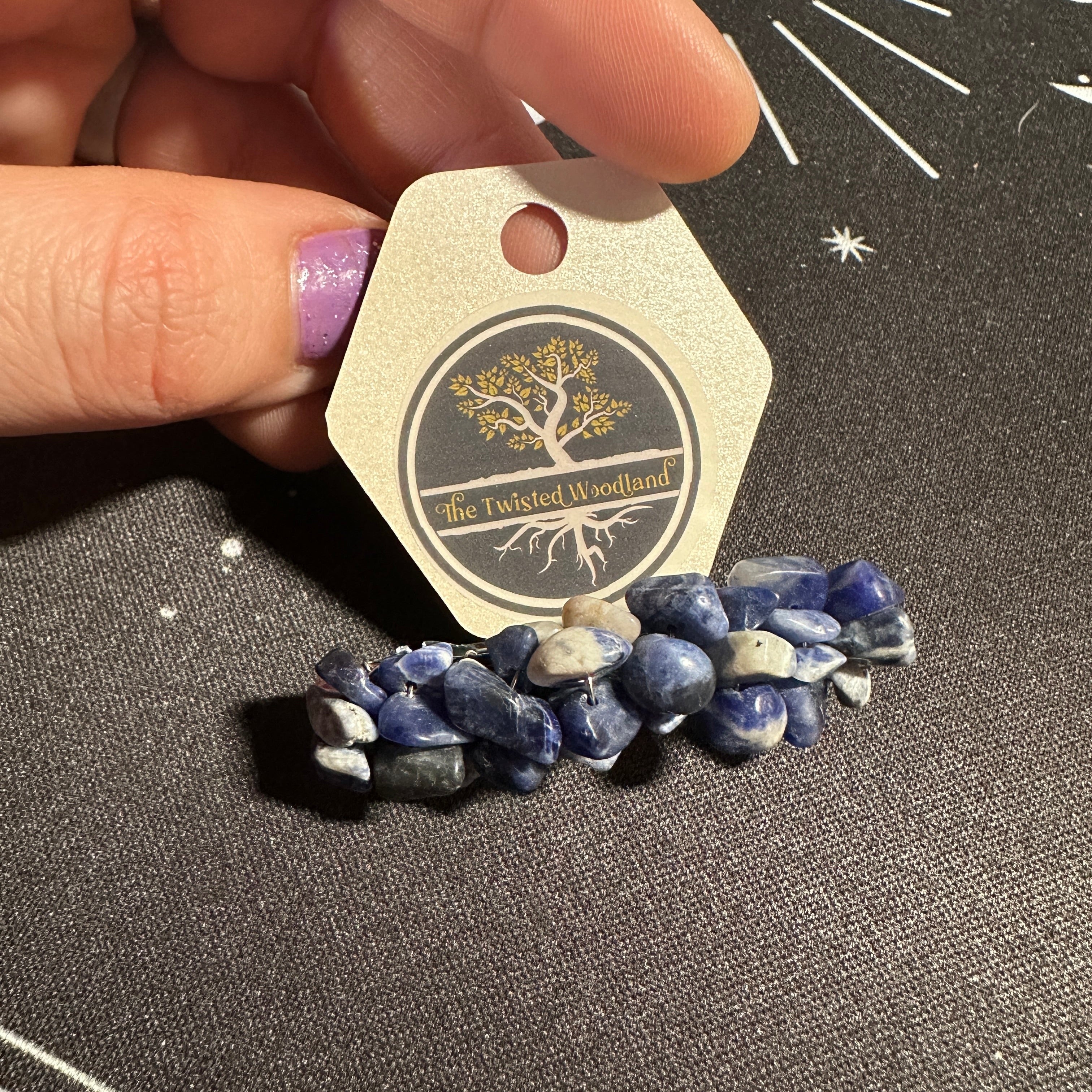 Sodalite Beaded Hair Barrette