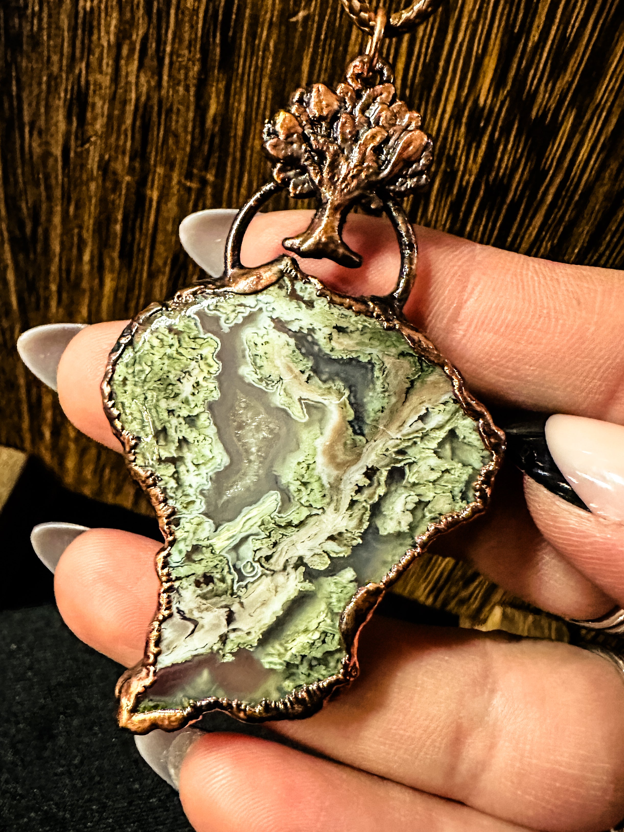 Tree of Life Moss Agate Necklace